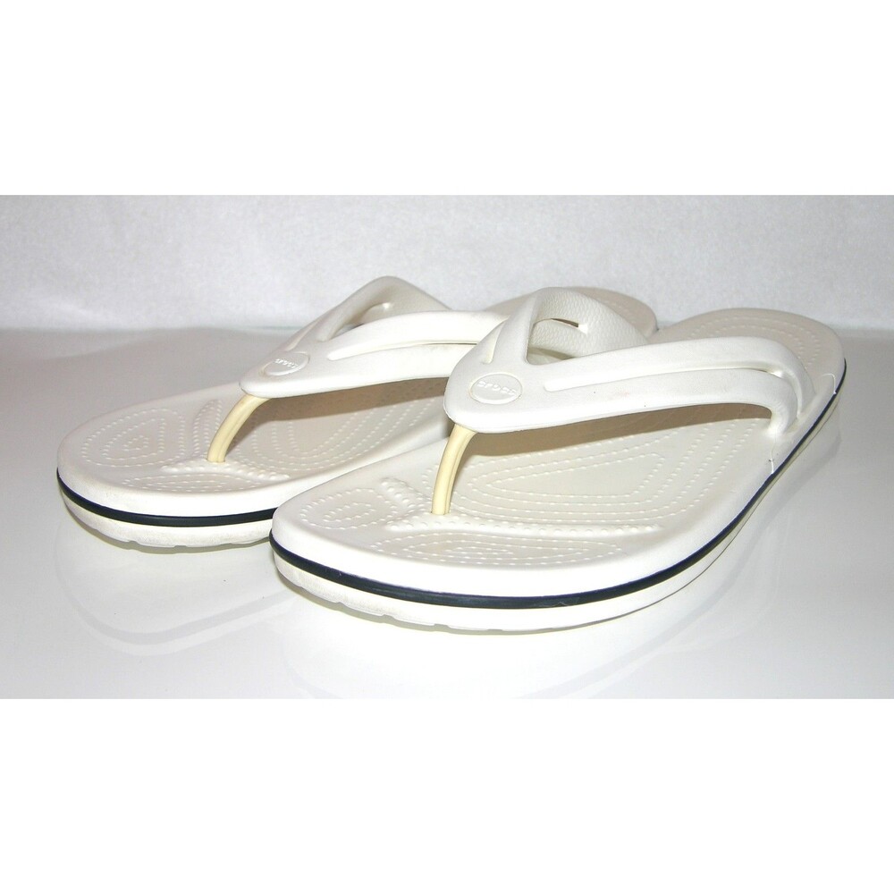 Crocs Women's Classic Flip Flops White Thong Sandals US W10 Iconic Comfort